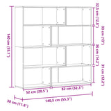 Corner Bookcase 4-Tier Artisian Oak 85x85x140 cm Engineered Wood - Extra Image