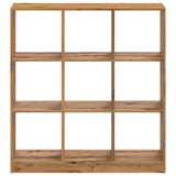 Bookcase Artisian Oak 102x32x108 cm Engineered Wood - Top-Down View