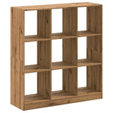 Bookcase Artisian Oak 102x32x108 cm Engineered Wood - Rear View