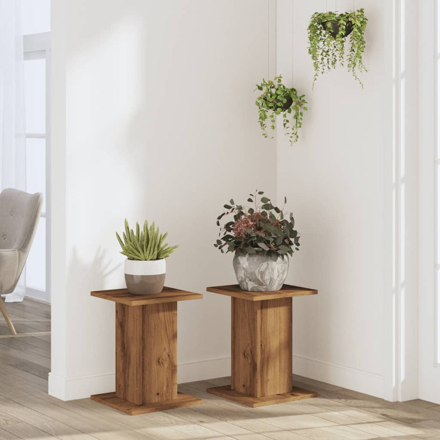 Plant Stands 2 pcs Artisian Oak 30x30x40 cm Engineered Wood
