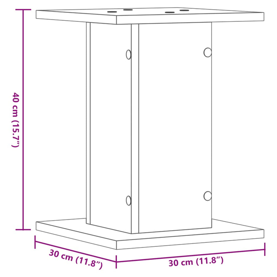 Plant Stands 2 pcs Artisian Oak 30x30x40 cm Engineered Wood