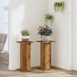 Plant Stands 2 pcs Artisian Oak 30x30x60 cm Engineered Wood - Side View