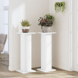 Plant Stands 2 pcs White 30x30x80 cm Engineered Wood - Side View