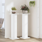 Plant Stands 2 pcs White 30x30x95 cm Engineered Wood - Side View