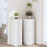 Plant Stands 2 pcs White 33x33x100 cm Engineered Wood - Side View