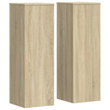 Plant Stands 2 pcs Sonoma Oak 33x33x100 cm Engineered Wood - Front View