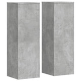 Plant Stands 2 pcs Concrete Grey 33x33x100 cm Engineered Wood - Front View