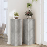 Plant Stands 2 pcs Concrete Grey 33x33x100 cm Engineered Wood - Side View