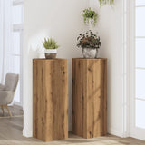 Plant Stands 2 pcs Artisian Oak 33x33x100 cm Engineered Wood - Side View