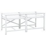 Double Washing Machine Pedestal with Pull-Out Shelves White