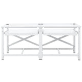 Double Washing Machine Pedestal with Pull-Out Shelves White