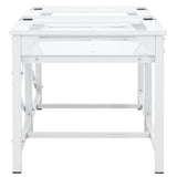 Double Washing Machine Pedestal with Pull-Out Shelves White