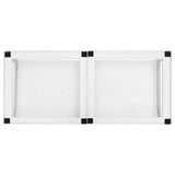 Double Washing Machine Pedestal with Pull-Out Shelves White