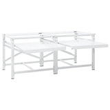 Double Washing Machine Pedestal with Pull-Out Shelves White