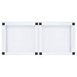 Double Washing Machine Pedestal with Pull-Out Shelves White - Rear View