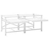Double Washing Machine Pedestal with Pull-Out Shelves White