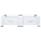 Double Washing Machine Pedestal with Drawers White - Front View