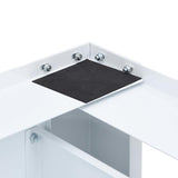 Double Washing Machine Pedestal with Drawers White - Close-Up Angle