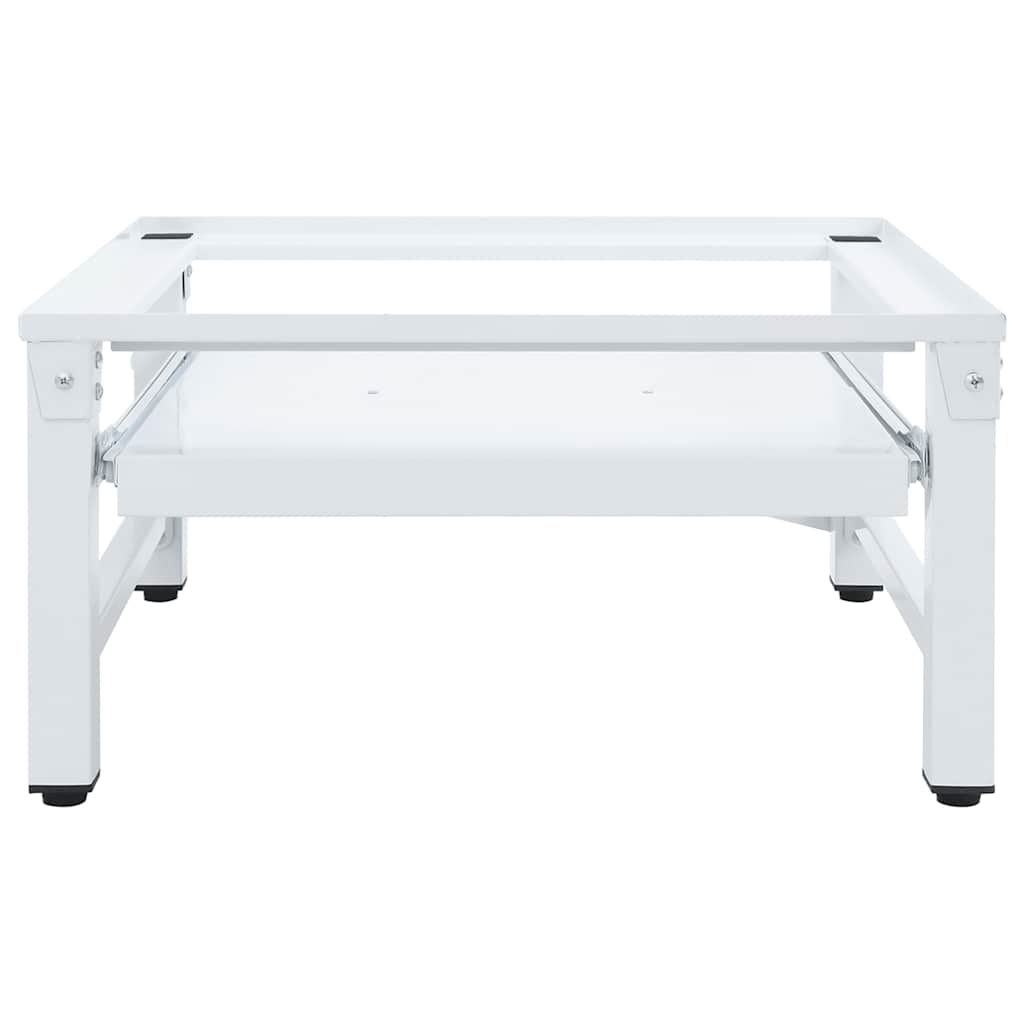 Washing Machine Pedestal with Pull-out Shelf White