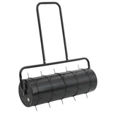 Garden Lawn Roller Pull with Aerator Clamps Black 63 L Iron and Steel