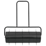 Garden Lawn Roller Pull with Aerator Clamps Black 63 L Iron and Steel - Front View