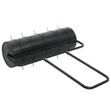 Garden Lawn Roller Pull with Aerator Clamps Black 63 L Iron and Steel - 45-Degree Angle