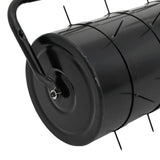 Garden Lawn Roller Pull with Aerator Clamps Black 63 L Iron and Steel - Rear View