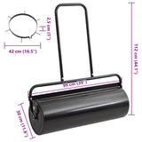 Garden Lawn Roller Pull with Aerator Clamps Black 63 L Iron and Steel