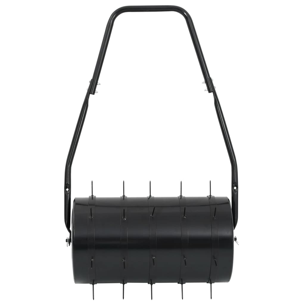 Garden Lawn Roller Pull with Aerator Clamps Black 42 L Iron and Steel