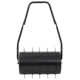 Garden Lawn Roller Pull with Aerator Clamps Black 42 L Iron and Steel - Front View