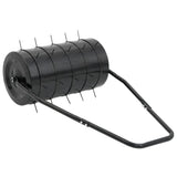 Garden Lawn Roller Pull with Aerator Clamps Black 42 L Iron and Steel - 45-Degree Angle