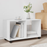 Rolling Cabinet White 72x33x42.5 cm Engineered Wood - Side View