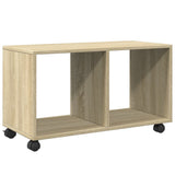 Rolling Cabinet Sonoma Oak 72x33x42.5 cm Engineered Wood - Close-Up Angle