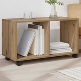 Rolling Cabinet Artisian Oak 72x33x42.5 cm Engineered Wood - Side View