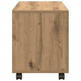 Rolling Cabinet Artisian Oak 72x33x42.5 cm Engineered Wood - Rear View