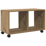 Rolling Cabinet Artisian Oak 72x33x42.5 cm Engineered Wood - Close-Up Angle