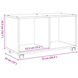 Rolling Cabinet Artisian Oak 72x33x42.5 cm Engineered Wood - Extra Image