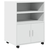 Rolling Cabinet White 60x48x81 cm Engineered Wood