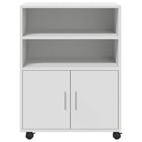 Rolling Cabinet White 60x48x81 cm Engineered Wood - Top-Down View