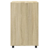 Rolling Cabinet Sonoma Oak 60x48x81 cm Engineered Wood - 45-Degree Angle