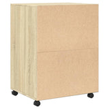 Rolling Cabinet Sonoma Oak 60x48x81 cm Engineered Wood - Rear View