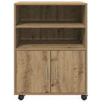 Rolling Cabinet Artisian Oak 60x48x81 cm Engineered Wood