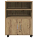 Rolling Cabinet Artisian Oak 60x48x81 cm Engineered Wood - Top-Down View