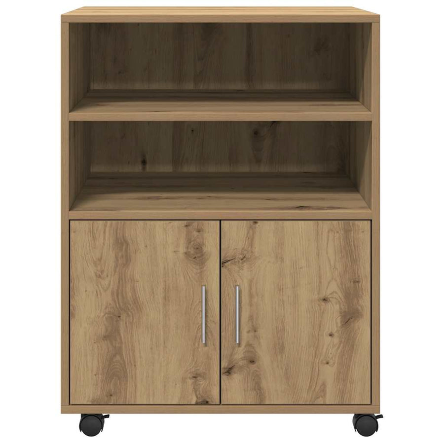 Rolling Cabinet Artisian Oak 60x48x81 cm Engineered Wood