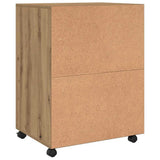 Rolling Cabinet Artisian Oak 60x48x81 cm Engineered Wood - Rear View