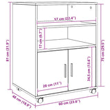 Rolling Cabinet Artisian Oak 60x48x81 cm Engineered Wood - Extra Image