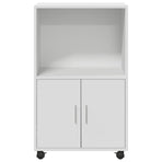 Rolling Cabinet White 55x40x91 cm Engineered Wood
