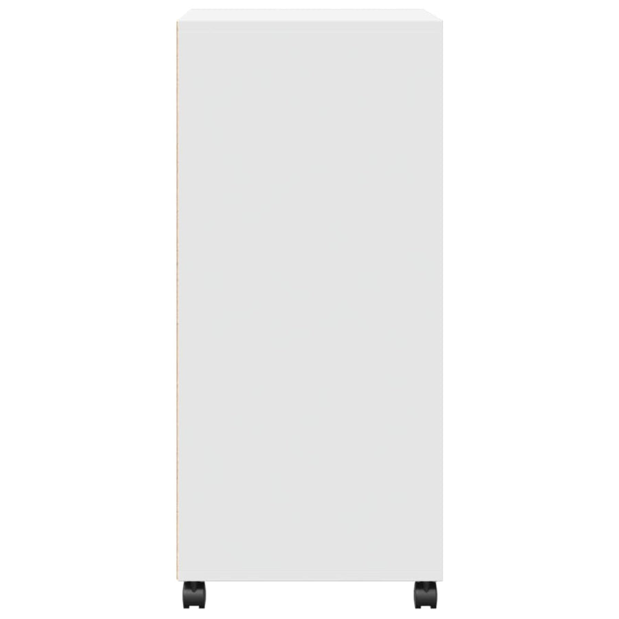 Rolling Cabinet White 55x40x91 cm Engineered Wood