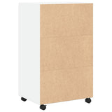 Rolling Cabinet White 55x40x91 cm Engineered Wood - Rear View