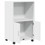 Rolling Cabinet White 55x40x91 cm Engineered Wood - Close-Up Angle